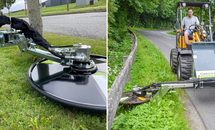 Utrustad med vridna knivar