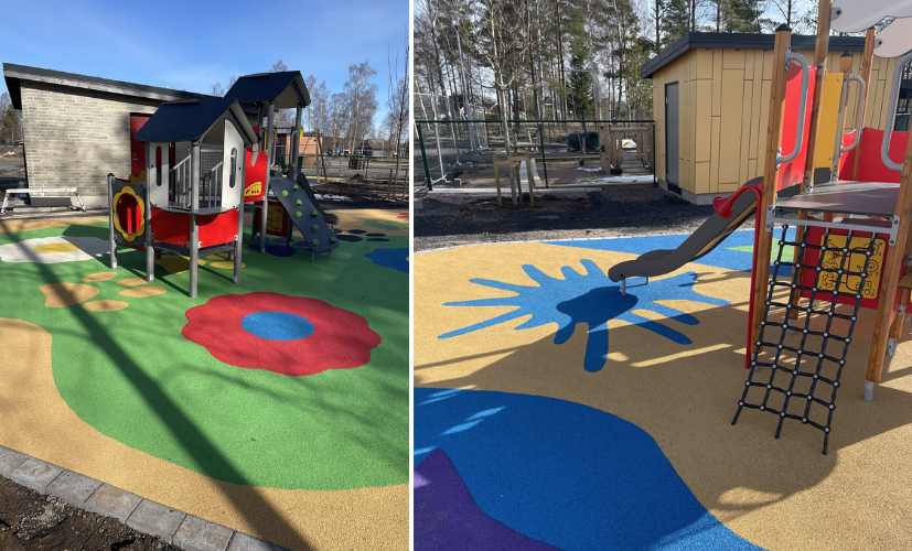 Säkra lekplatsen med fallskyddsgummi