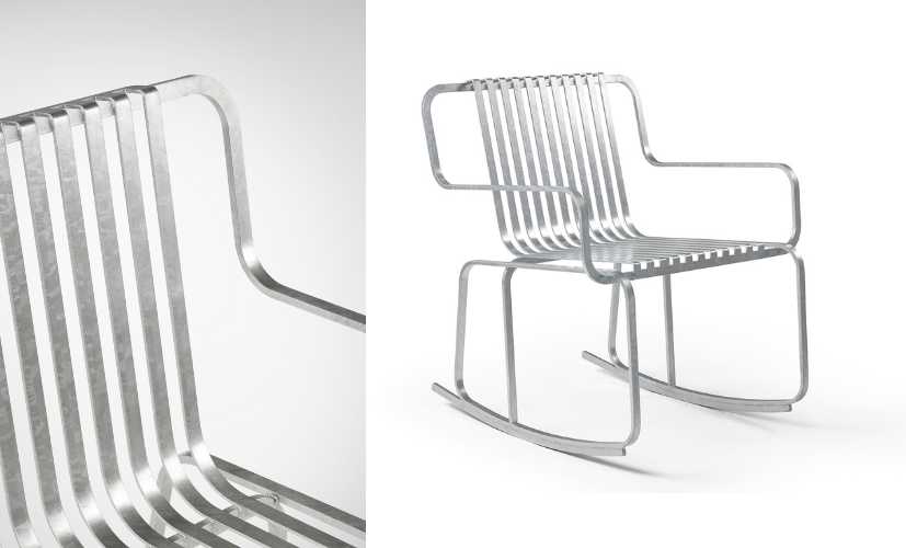 Gungstol i galvaniserat stål