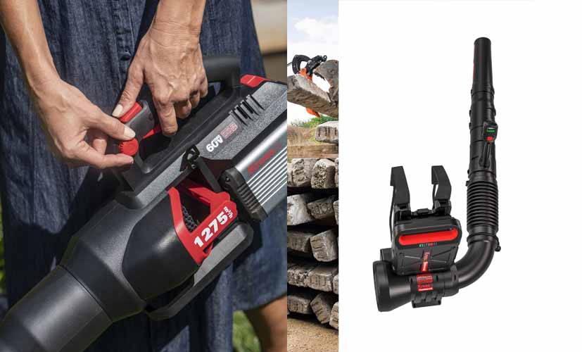 Batteridriven 60V-lövblås med backpack