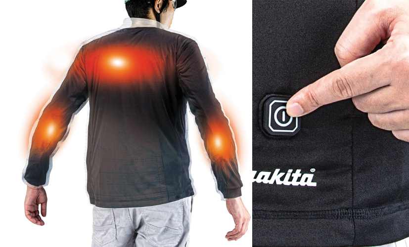 Makitas värmetröja har fyra värmezoner