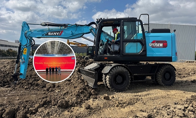 Svensk delegation testkörde eldrivna grävmaskiner från SANY i Kina